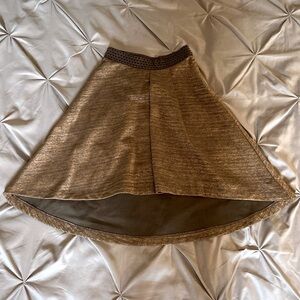 Anthropologie gold/grey skirt with stretch waistband